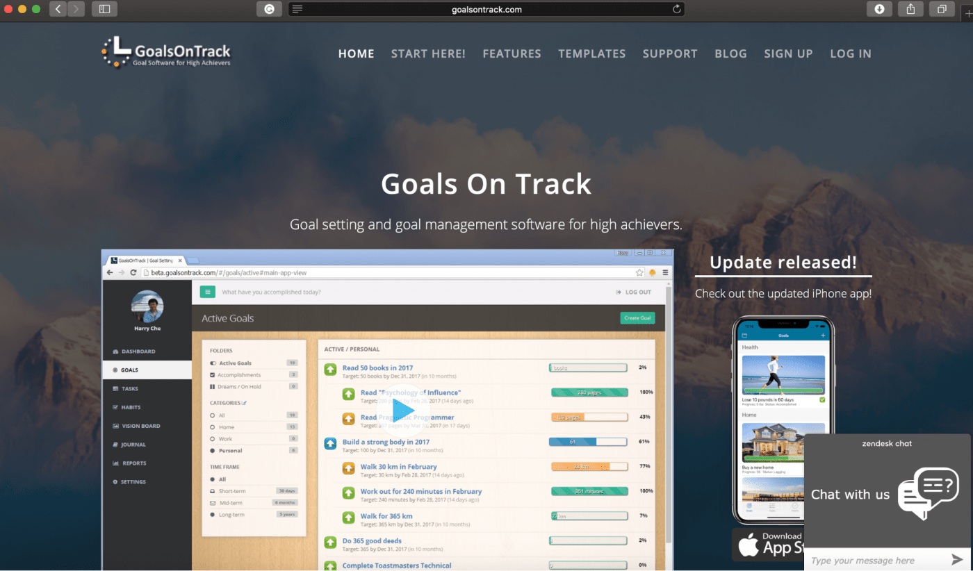 goals on track homepage