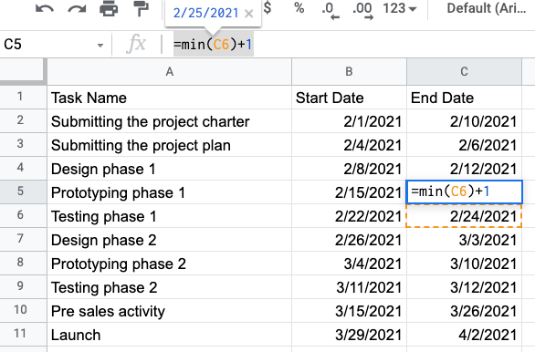 mapping end dates