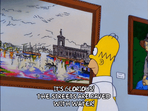 Homer Simpson admiring art