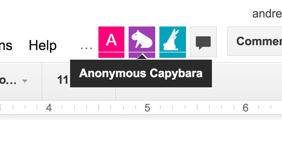 an image of an anonymous icon on Google Sheets