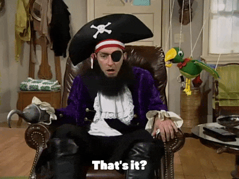 a pirate sitting on a chair