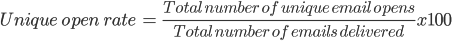 formula per il tasso di apertura unico