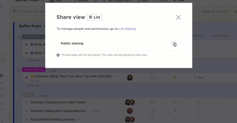 share view in ClickUp