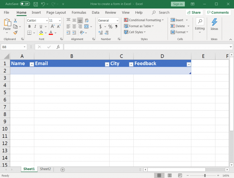 How To Create A Form In Excel Using Vba