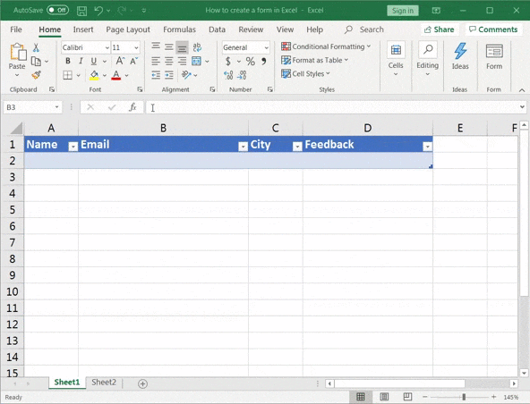 lint in excel aanpassen