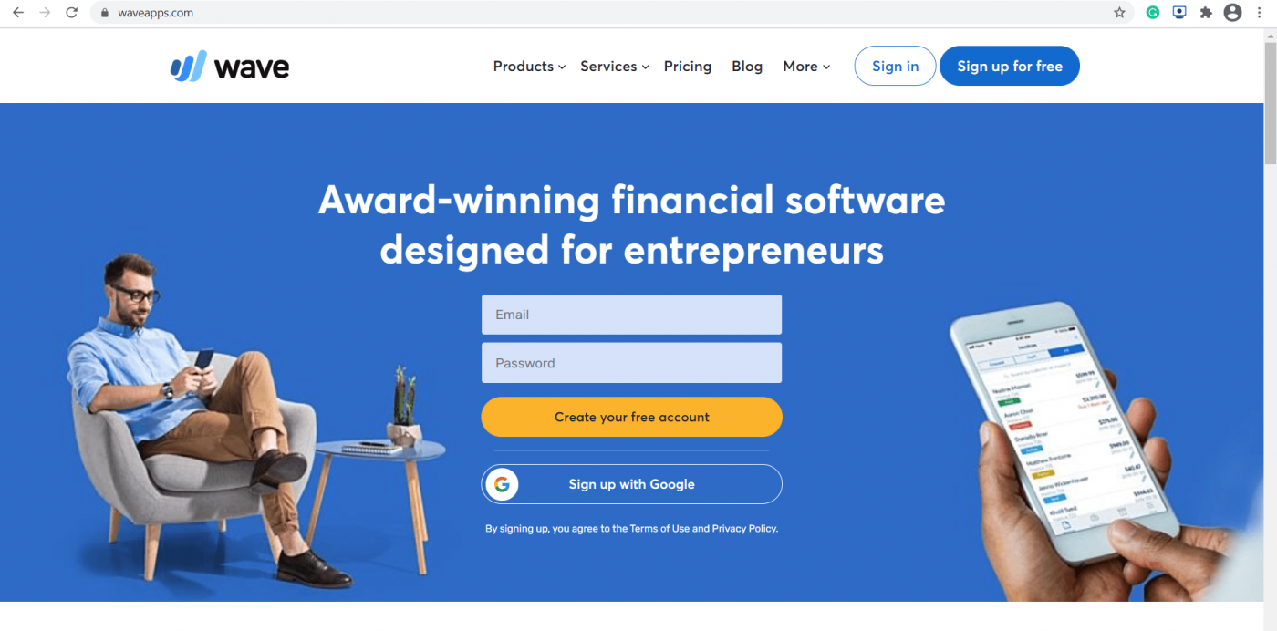 wave landing page