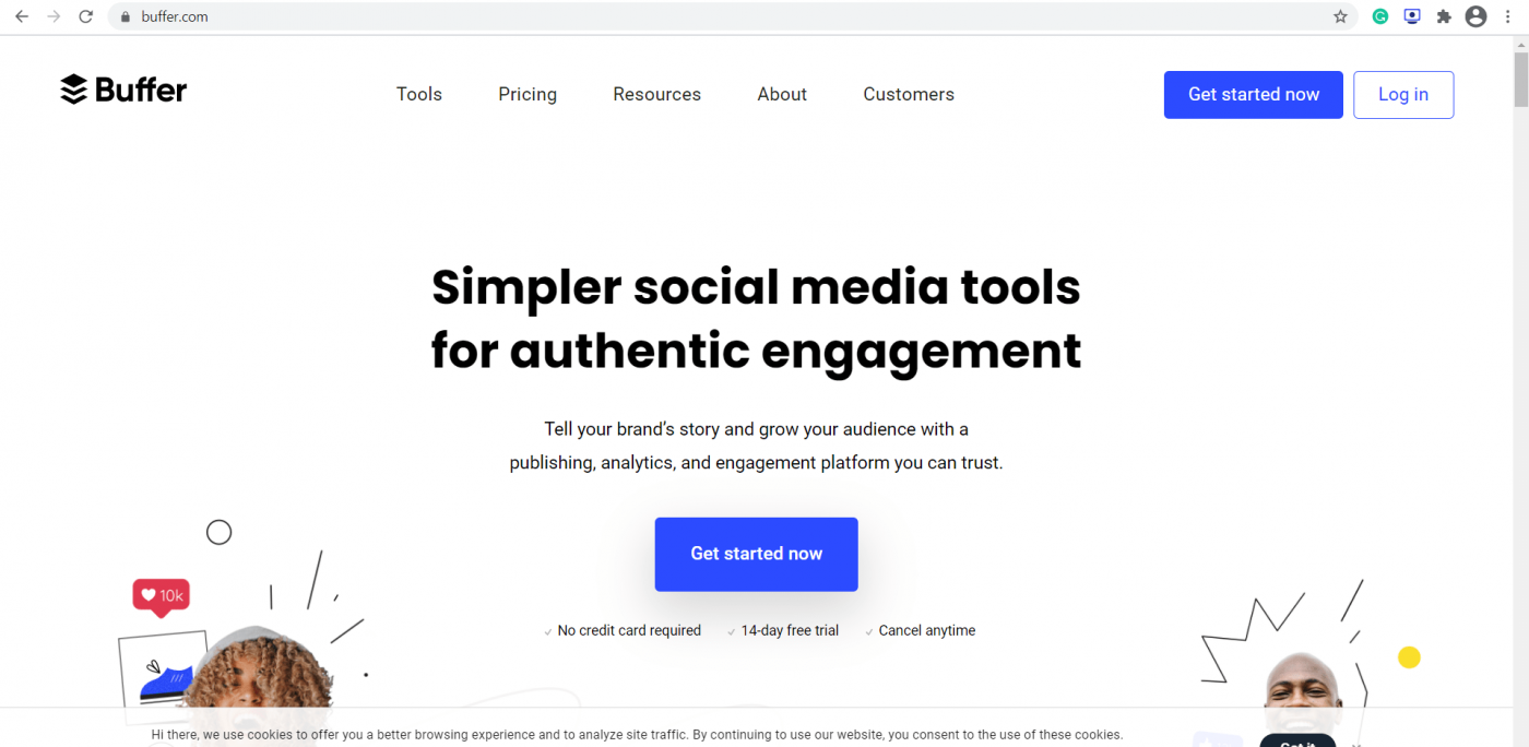 buffer landing page