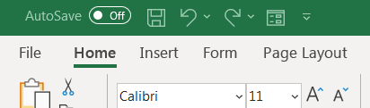 tombol formulir di bilah alat akses cepat