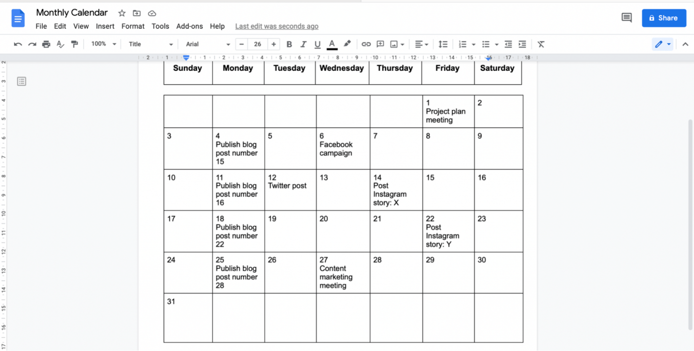 how to make a calendar in google docs 2022 guide clickup blog