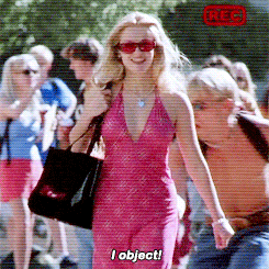 Elle Woods saying "I object!" in her Harvard admissions video