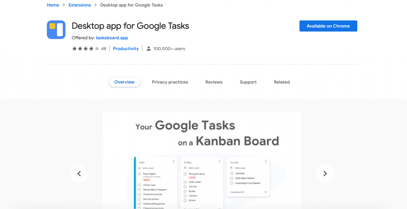 Google tasks webpage