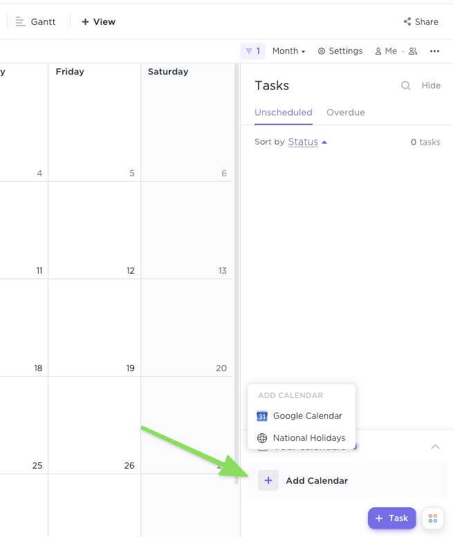 Hinzufügen von Google Calendar zu ClickUp für eine 2-Wege-Kalender-Synchronisation