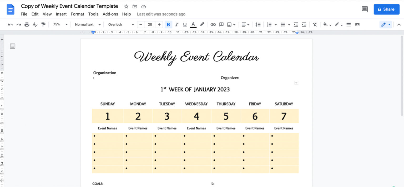 How to Make a Calendar in Google Docs (2024 Guide + Templates) ClickUp