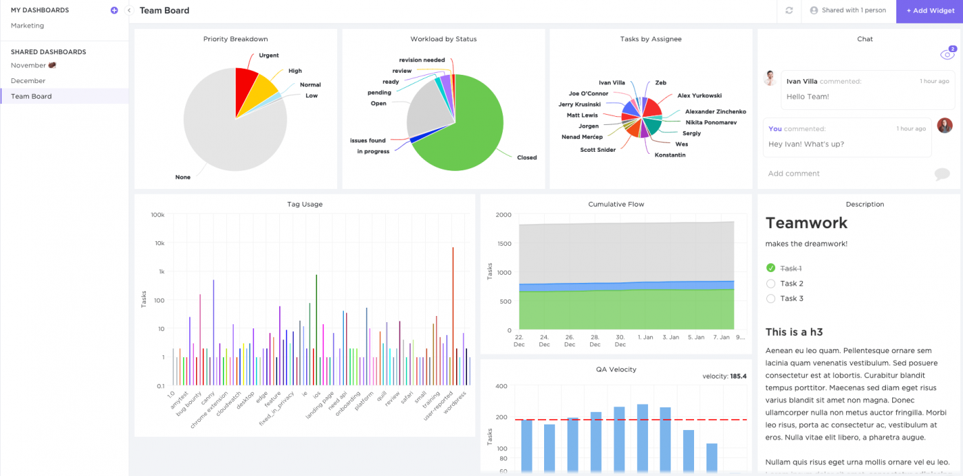 clickup dashboard