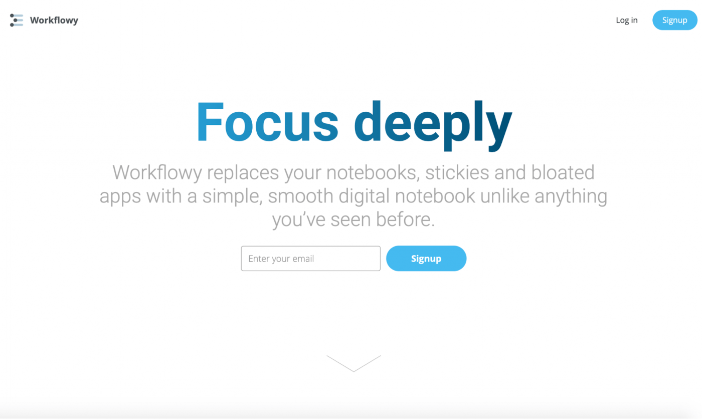 workflowy landing page