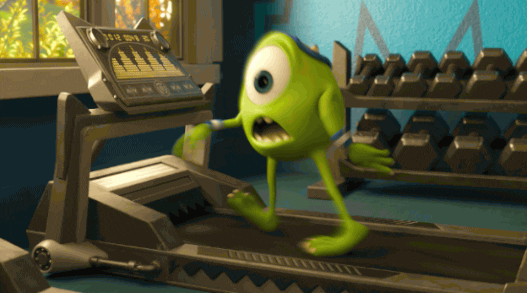 Monsters inc running on treadmill