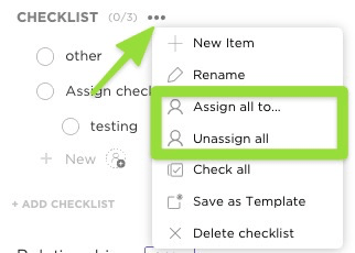 assigning clickup checklist