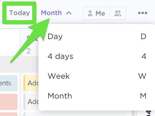 View options in ClickUp's Calendar View