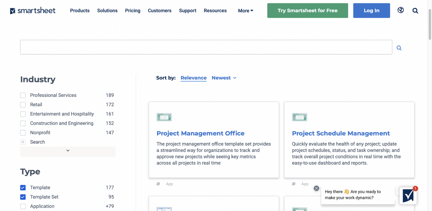 project management smartsheet template