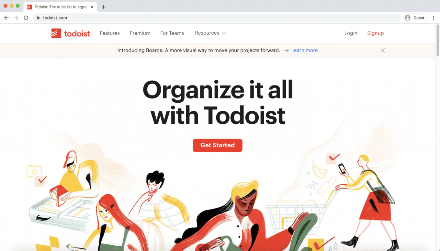 todoist landing page