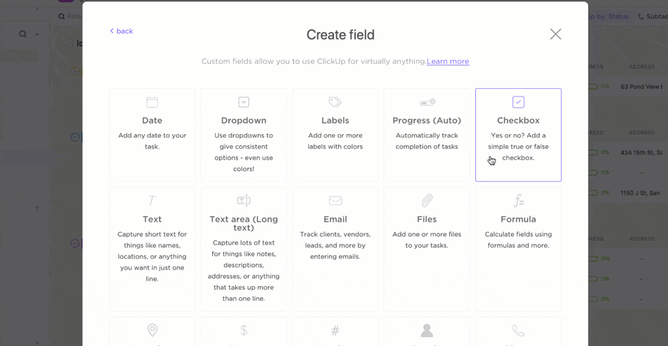 clickup custom fields