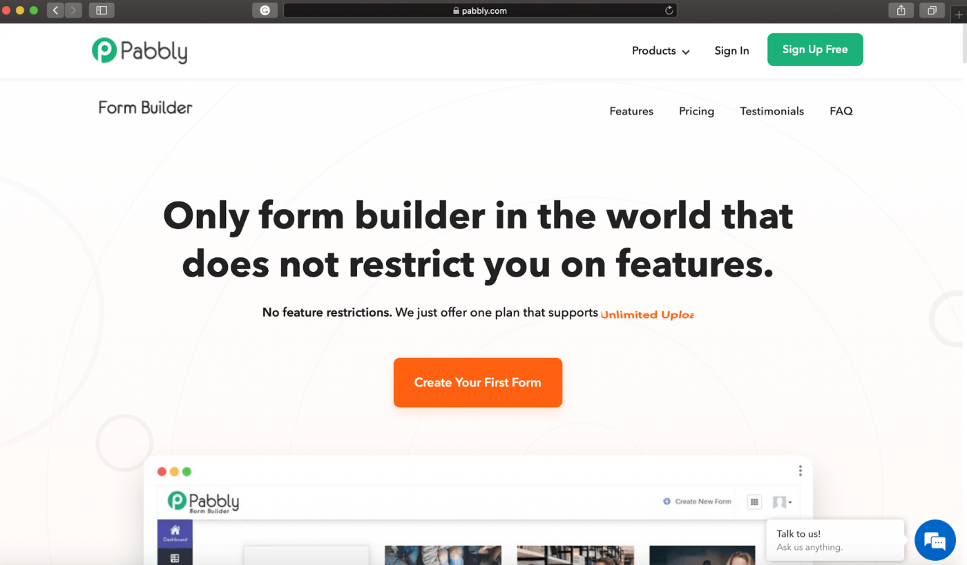 Pabbly startpagina