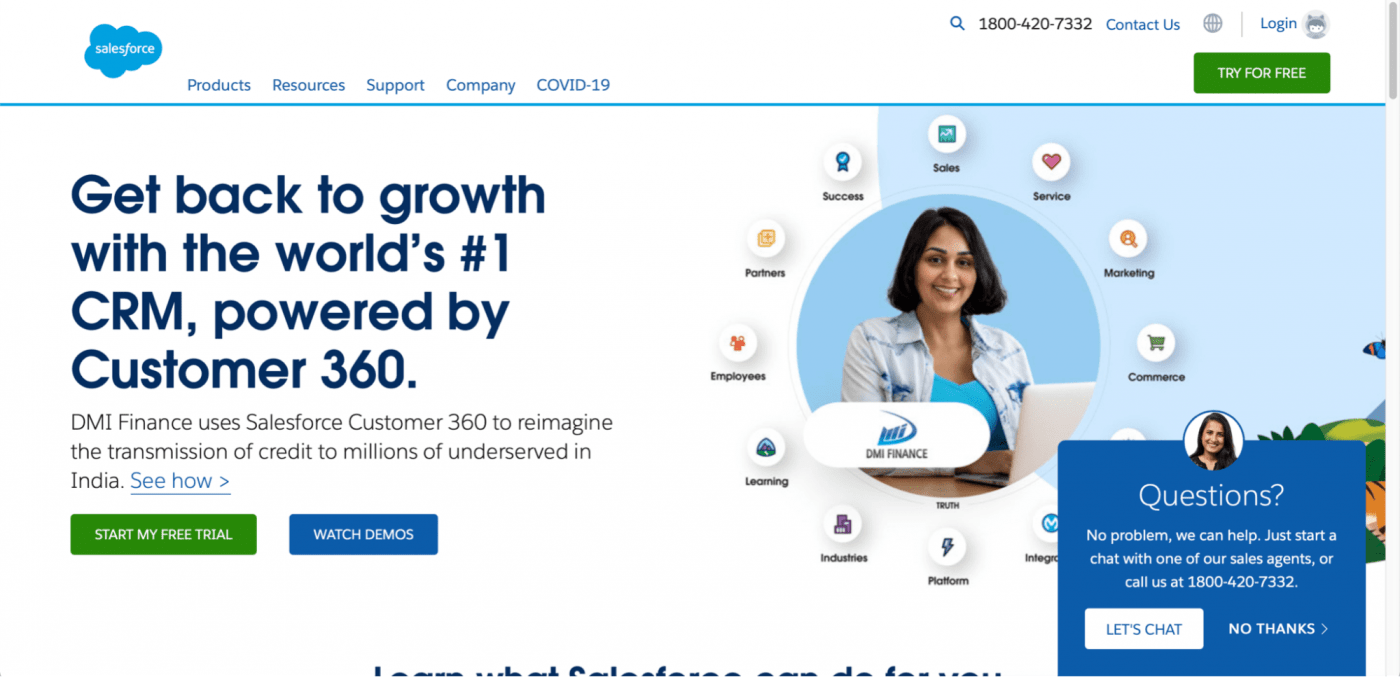 homepage van salesforce