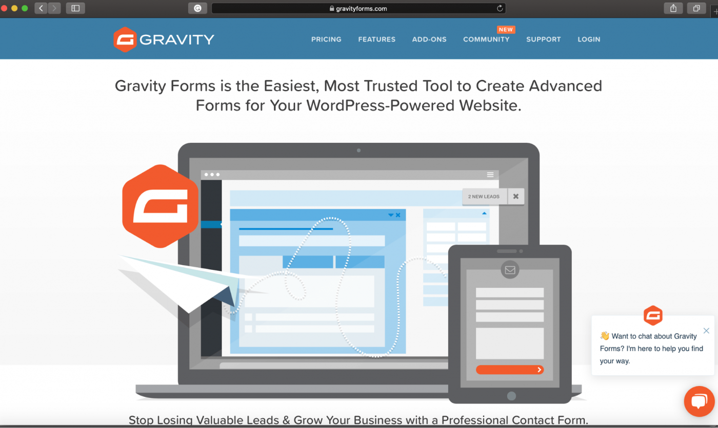 Gravity Forms home page