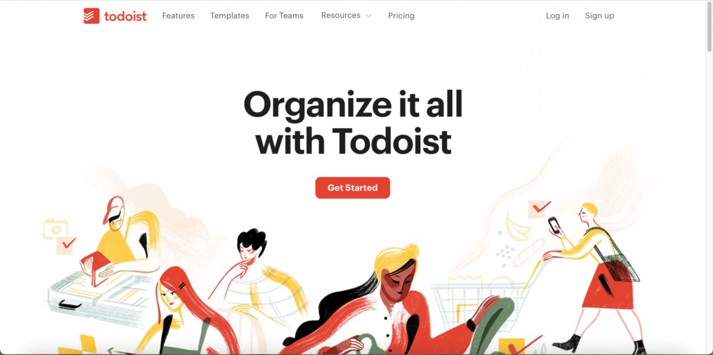 Todoist 홈페이지