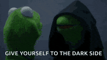 Kermit the Frog saying give yourself to the dark side
