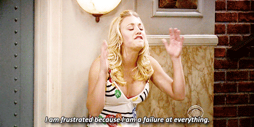 a blonde woman saying I am frustrated because I'm a failure