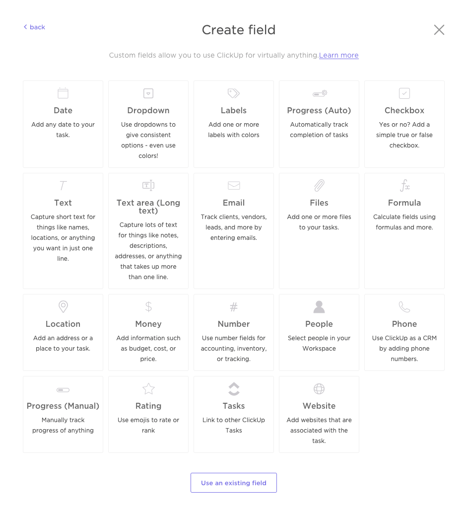 Custom Fields in ClickUp