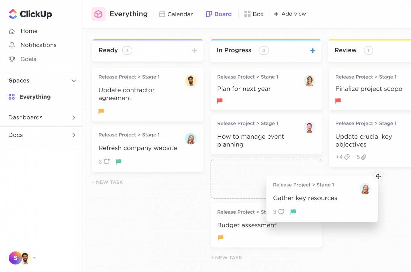 clickup kanban board