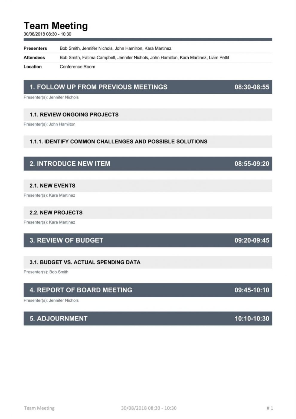 agenda template