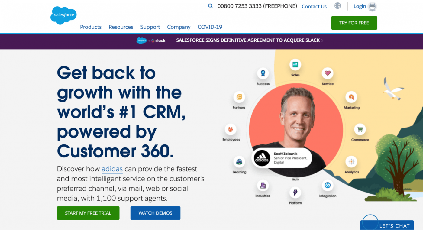 homepage von Salesforce