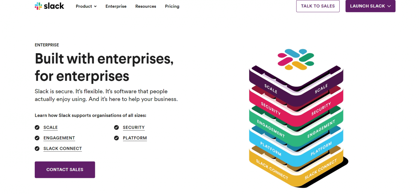 Slack home page