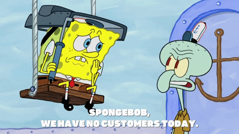 no customers spongebob gif