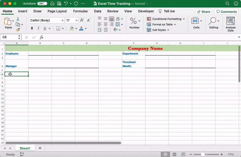 Adding time-related labels in Excel