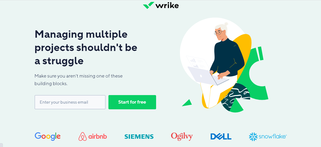 wrike landing page