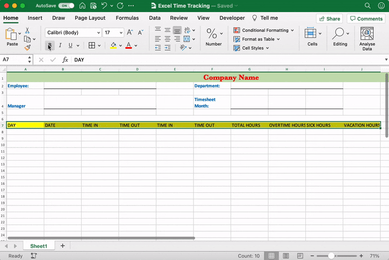 Adding borders in Excel