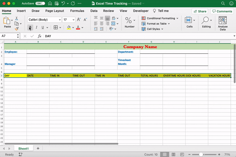 Dodawanie obramowania w programie Excel