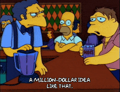 The Simpsons at a bar million dollar idea