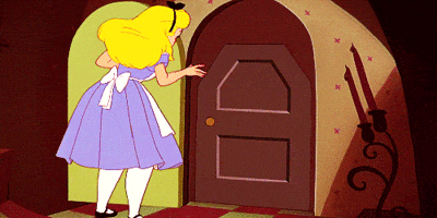Alice in Wonderland opening doors