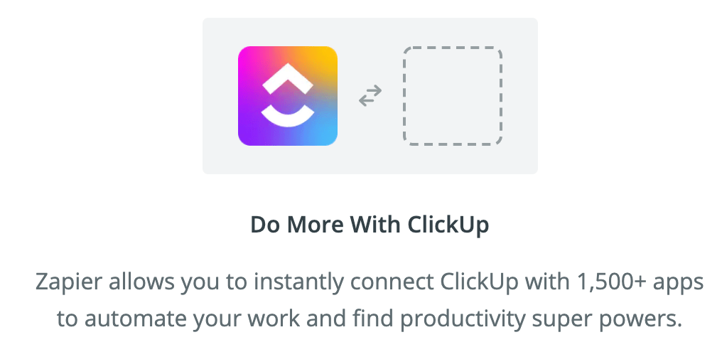 ClickUp et l'intégration Zapier