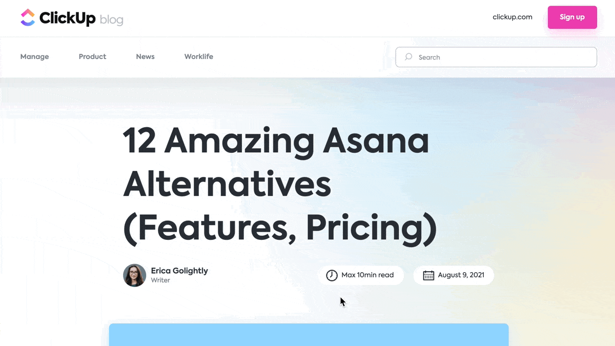 Asana Alternative Blog ClickUp