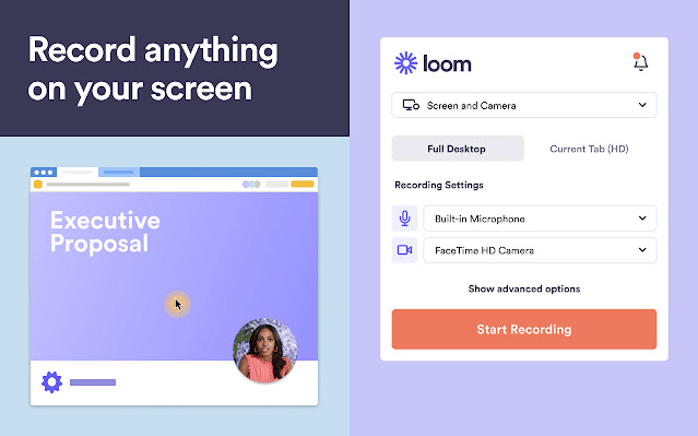 Loom - screensharing chrome extensions