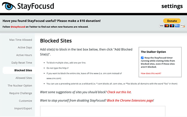 stayfocusd chrome extension