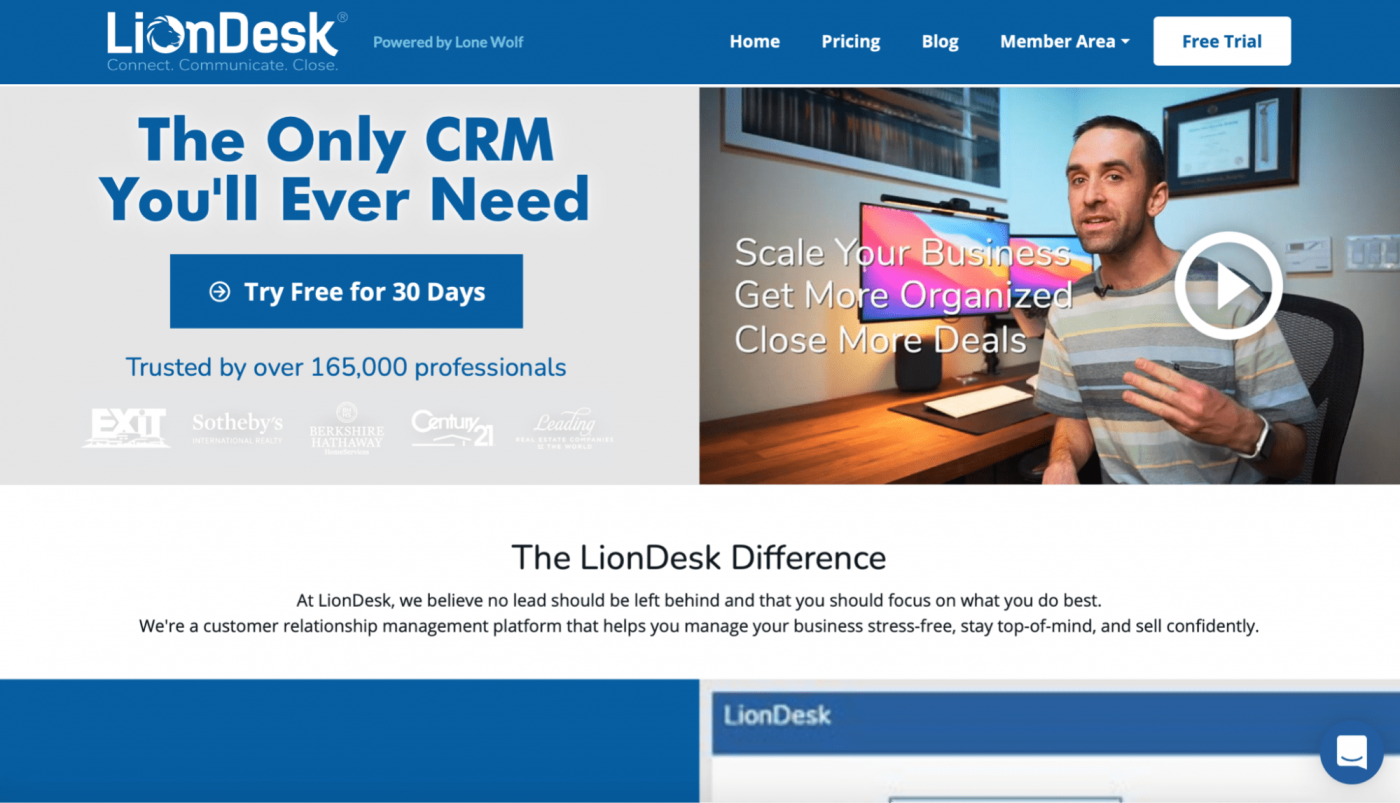 LionDesk homepage