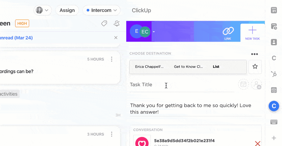 Front and ClickUp integration