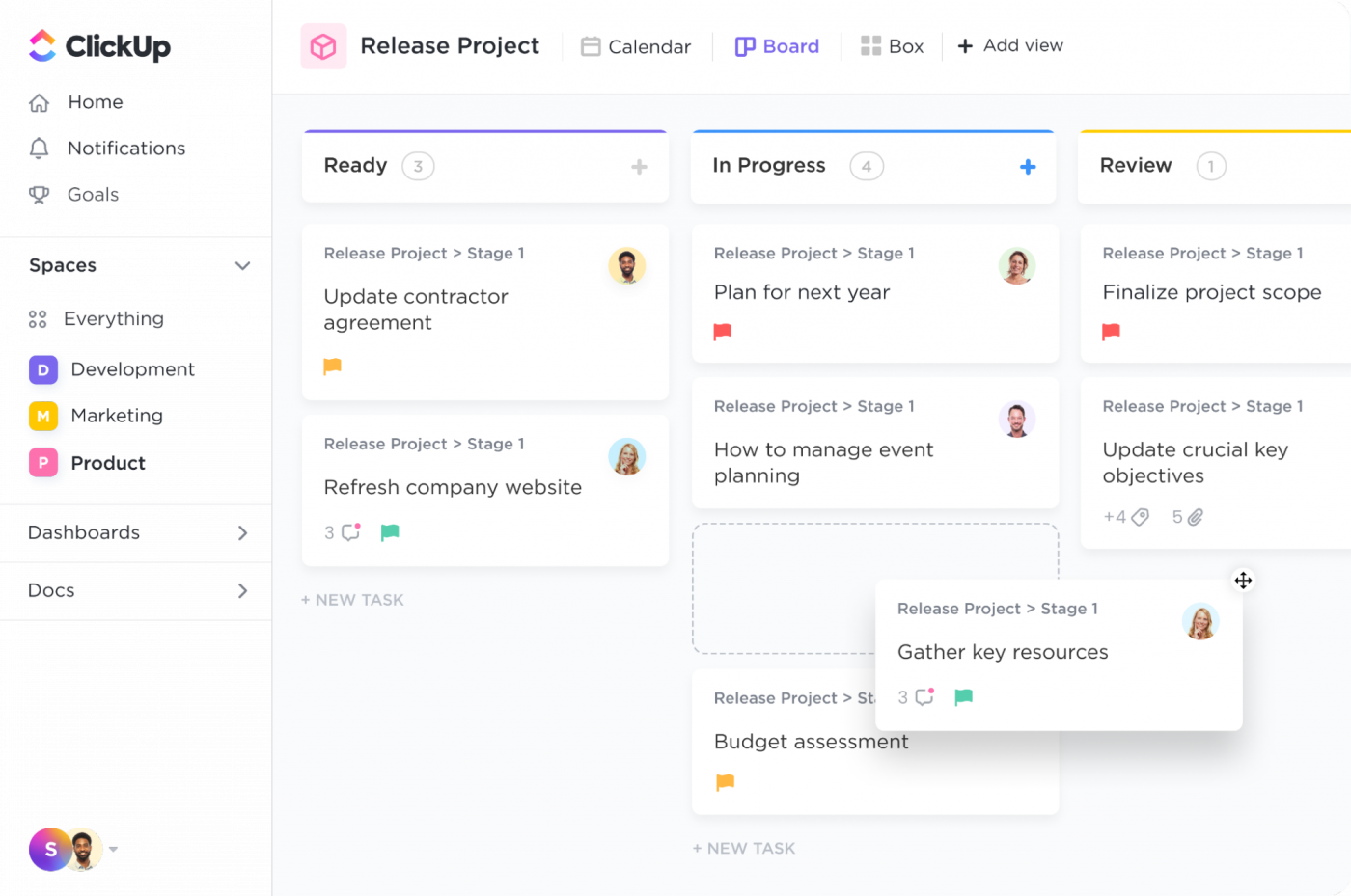 clickup kanban board